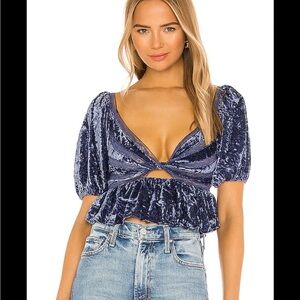 Free People Yours Truly Velvet Top / Wild Moon